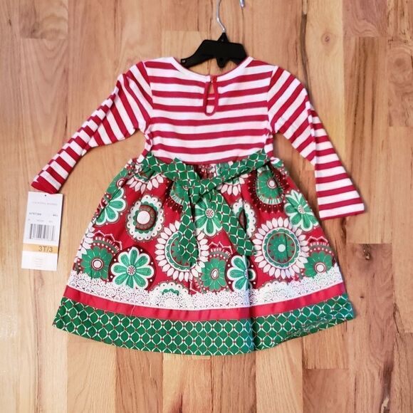 NWT Counting Daisies Holiday Candy Stripe Dress - Picture 5 of 8